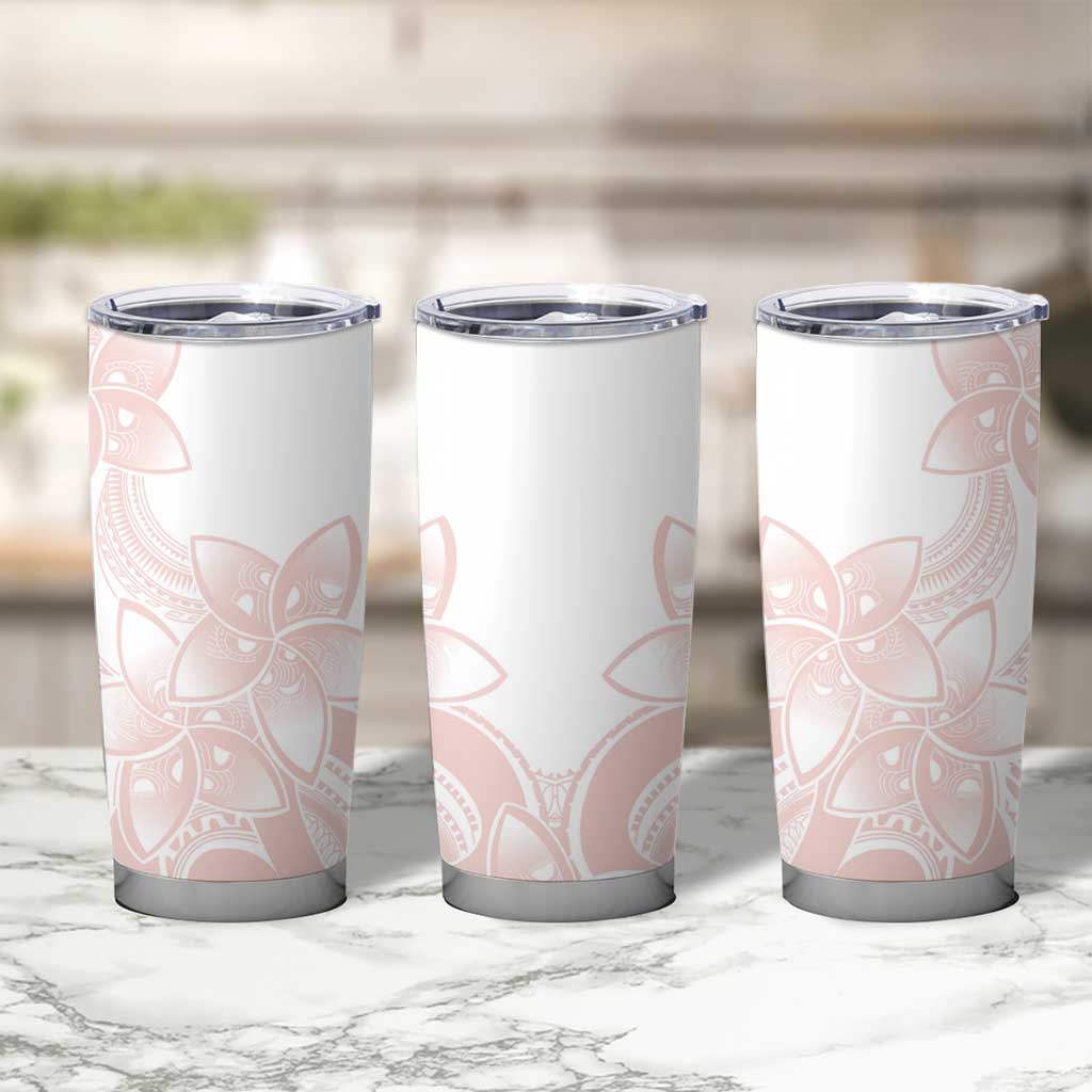 Polynesian Tribal Plumeria Lotu Tamaiti Tumbler Cup Pastel Blush LT9 - Polynesian Pride