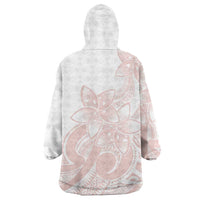 Polynesian Tribal Plumeria Lotu Tamaiti Wearable Blanket Hoodie Pastel Blush LT9 - Polynesian Pride