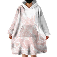 Polynesian Tribal Plumeria Lotu Tamaiti Wearable Blanket Hoodie Pastel Blush LT9 - Polynesian Pride