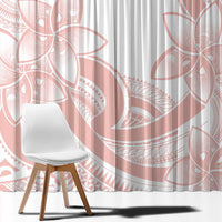 Polynesian Tribal Plumeria Lotu Tamaiti Window Curtain Pastel Blush - Polynesian Pride