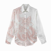 Polynesian Tribal Plumeria Lotu Tamaiti Women Casual Shirt Pastel Blush LT9 - Polynesian Pride