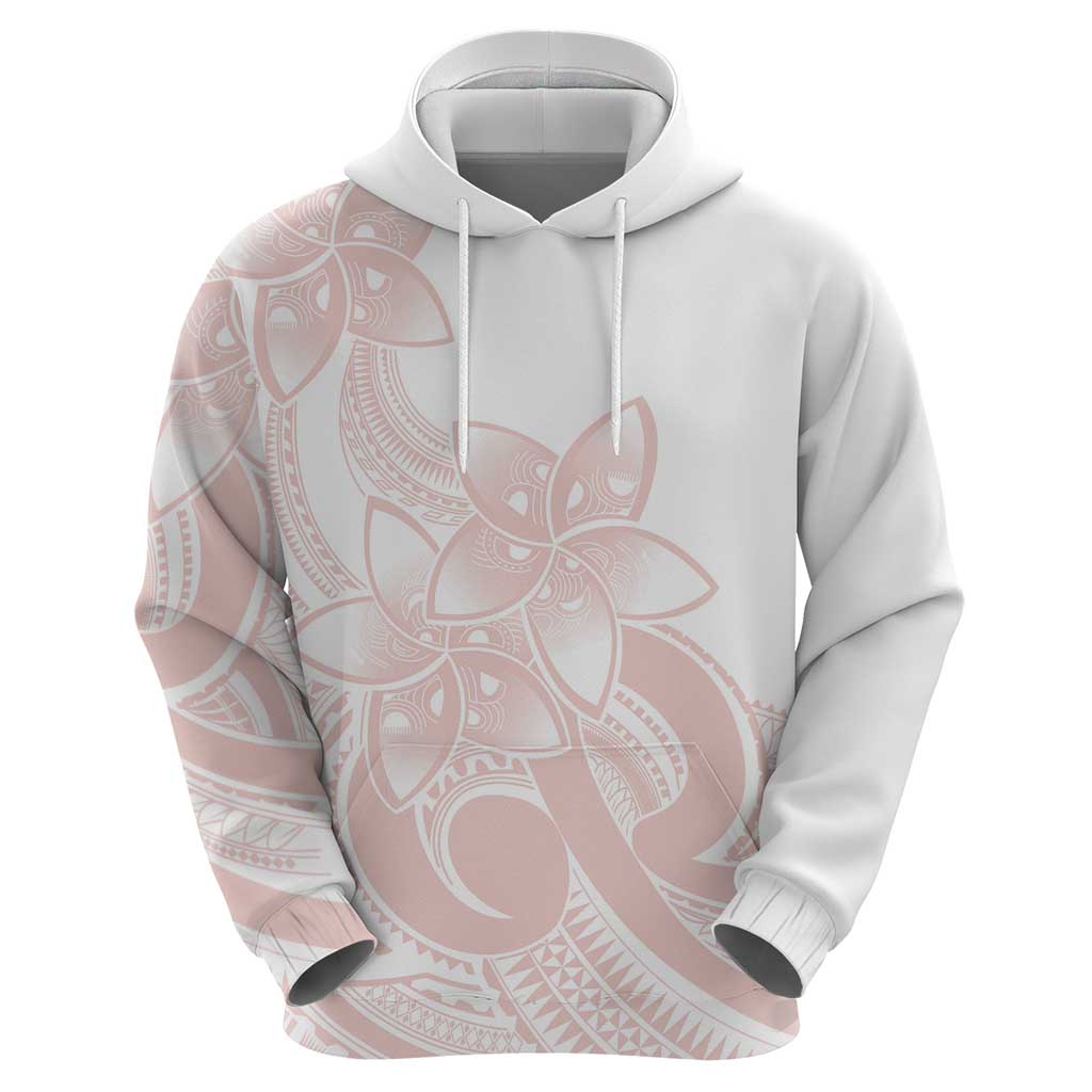 Polynesian Tribal Plumeria Lotu Tamaiti Zip Hoodie Pastel Blush LT9 - Polynesian Pride