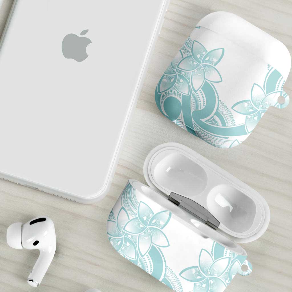 Polynesian Tribal Plumeria Lotu Tamaiti AirPods Case Pastel Cyan LT9 - Polynesian Pride