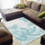Polynesian Tribal Plumeria Lotu Tamaiti Area Rug Pastel Cyan - Polynesian Pride