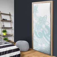Polynesian Tribal Plumeria Lotu Tamaiti Door Cover Pastel Cyan LT9 - Polynesian Pride