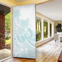 Polynesian Tribal Plumeria Lotu Tamaiti Door Cover Pastel Cyan LT9 - Polynesian Pride