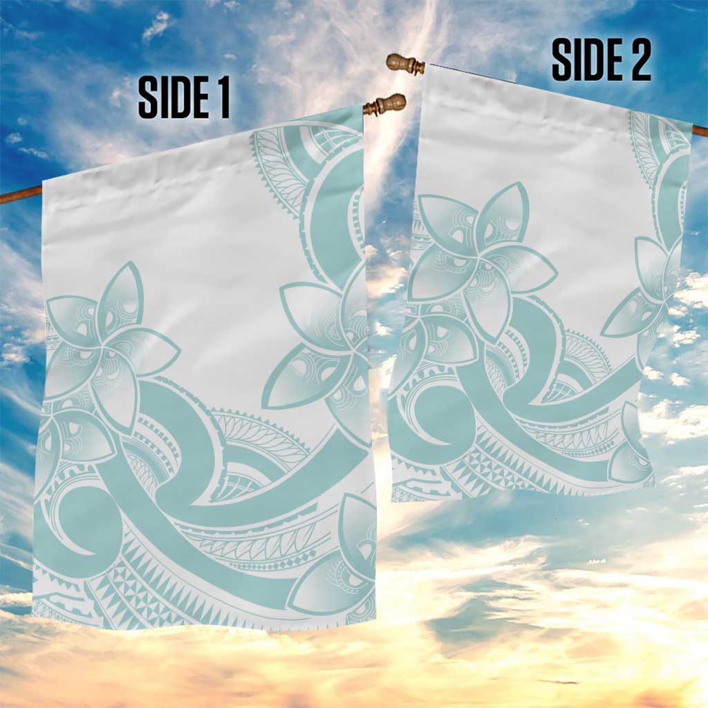 Polynesian Tribal Plumeria Lotu Tamaiti Garden Flag Pastel Cyan LT9 - Polynesian Pride