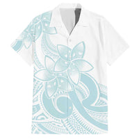 Polynesian Tribal Plumeria Lotu Tamaiti Hawaiian Shirt Pastel Cyan LT9 Cyan - Polynesian Pride
