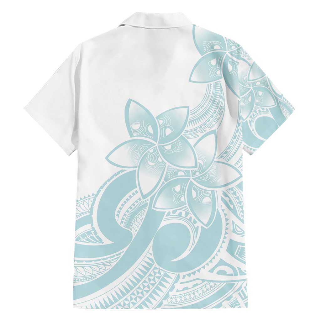 Polynesian Tribal Plumeria Lotu Tamaiti Hawaiian Shirt Pastel Cyan LT9 - Polynesian Pride