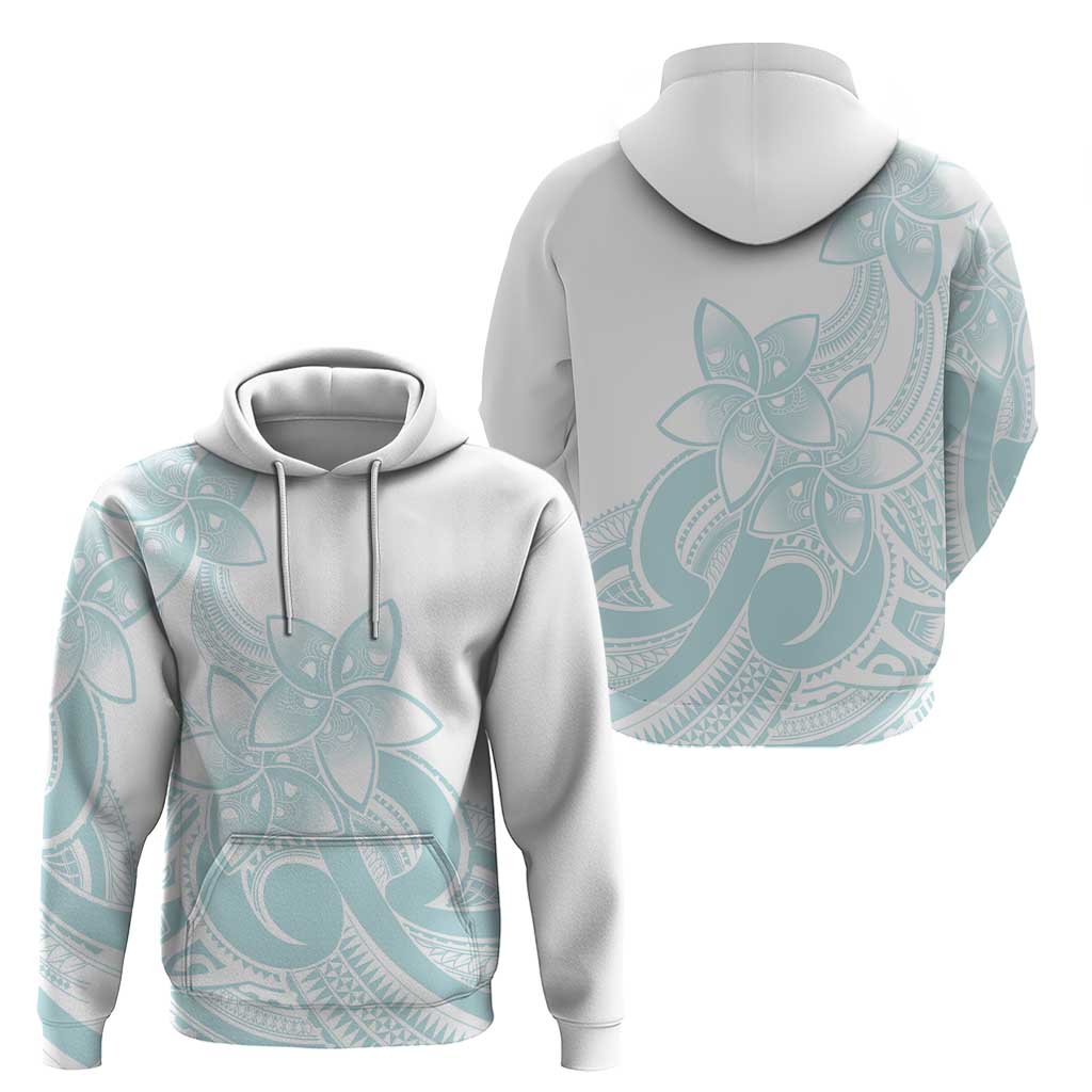 Polynesian Tribal Plumeria Lotu Tamaiti Hoodie Pastel Cyan LT9 - Polynesian Pride