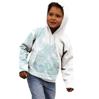 Polynesian Tribal Plumeria Lotu Tamaiti Kid Hoodie Pastel Cyan LT9 - Polynesian Pride
