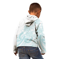 Polynesian Tribal Plumeria Lotu Tamaiti Kid Hoodie Pastel Cyan LT9 - Polynesian Pride