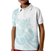 Polynesian Tribal Plumeria Lotu Tamaiti Kid Polo Shirt Pastel Cyan LT9 Kid Cyan - Polynesian Pride