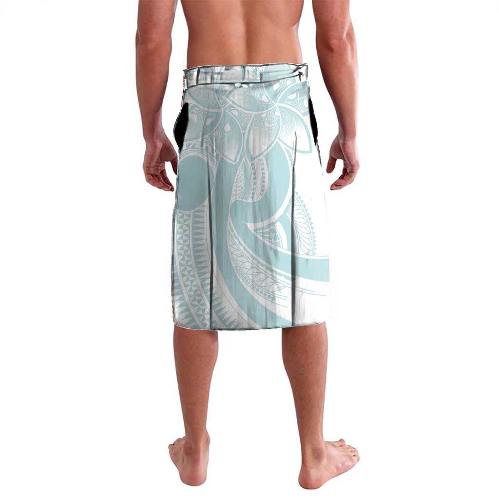 Polynesian Tribal Plumeria Lotu Tamaiti Lavalava Pastel Cyan - Polynesian Pride