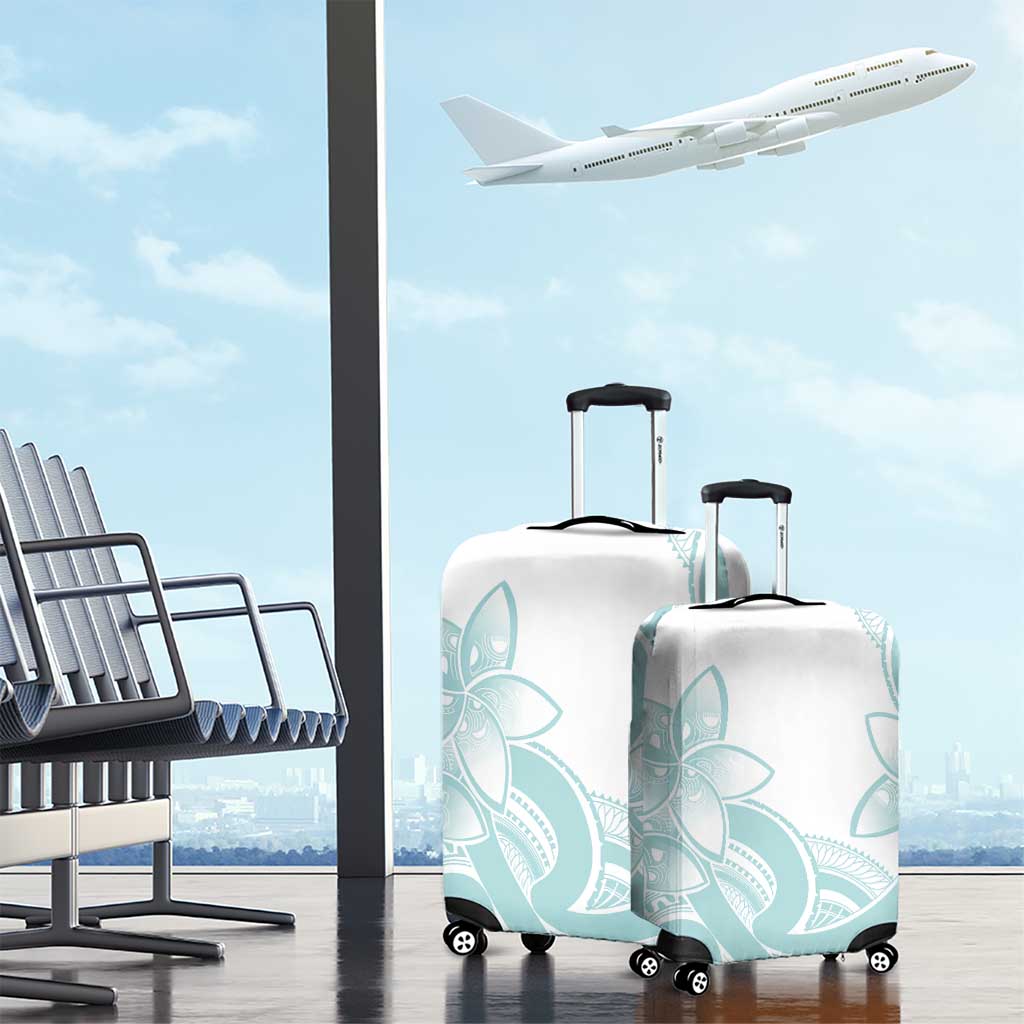 Polynesian Tribal Plumeria Lotu Tamaiti Luggage Cover Pastel Cyan LT9 - Polynesian Pride