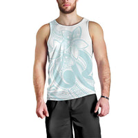 Polynesian Tribal Plumeria Lotu Tamaiti Men Tank Top Pastel Cyan LT9 - Polynesian Pride