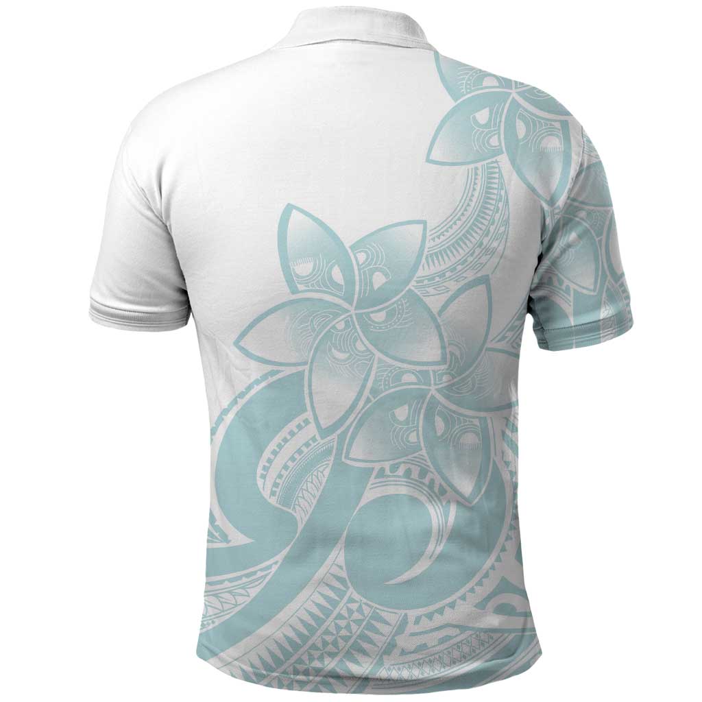 Polynesian Tribal Plumeria Lotu Tamaiti Polo Shirt Pastel Cyan LT9 - Polynesian Pride