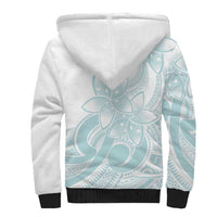 Polynesian Tribal Plumeria Lotu Tamaiti Sherpa Hoodie Pastel Cyan LT9 - Polynesian Pride