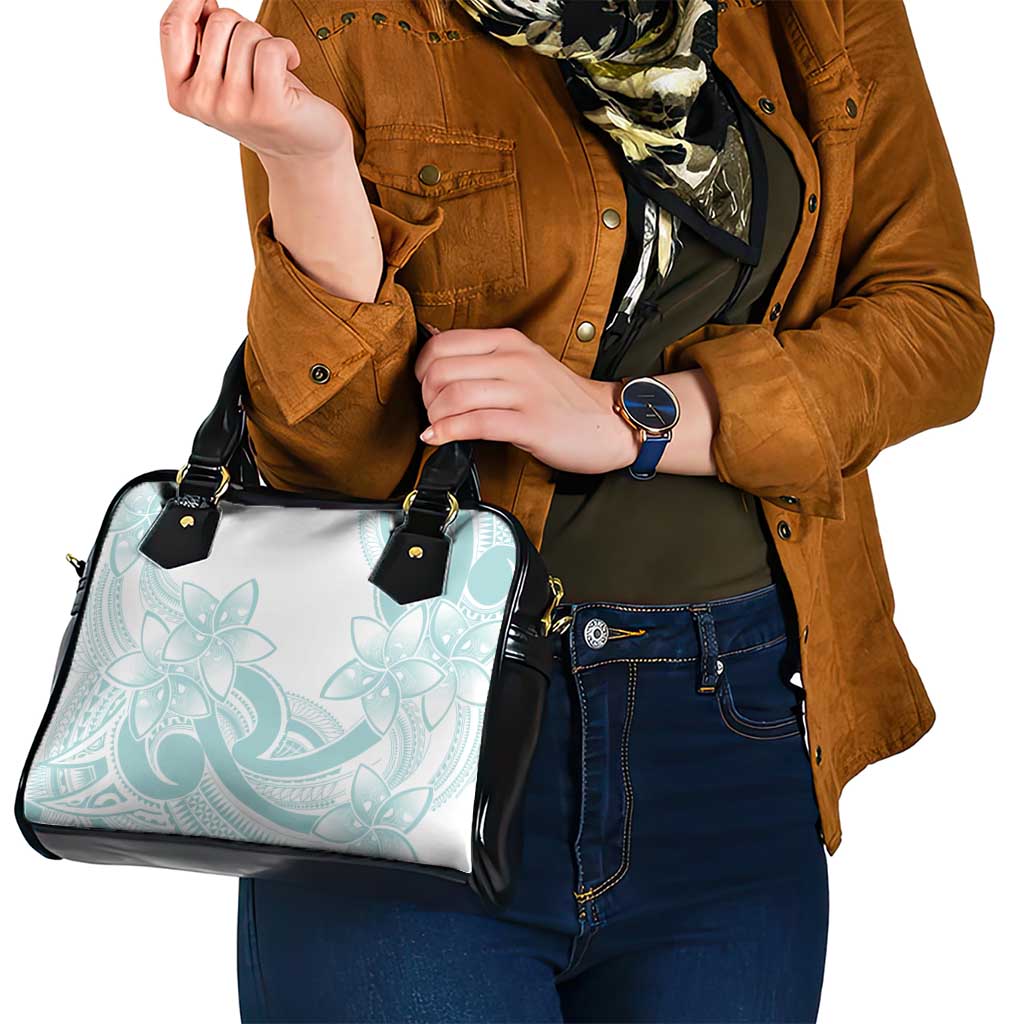 Polynesian Tribal Plumeria Lotu Tamaiti Shoulder Handbag Pastel Cyan - Polynesian Pride