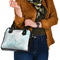 Polynesian Tribal Plumeria Lotu Tamaiti Shoulder Handbag Pastel Cyan - Polynesian Pride