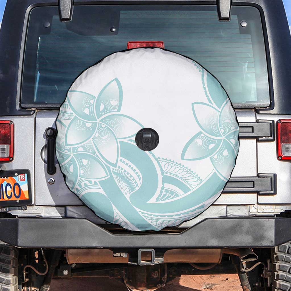 Polynesian Tribal Plumeria Lotu Tamaiti Spare Tire Cover Pastel Cyan LT9 Cyan - Polynesian Pride