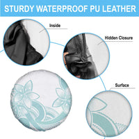 Polynesian Tribal Plumeria Lotu Tamaiti Spare Tire Cover Pastel Cyan LT9 - Polynesian Pride
