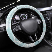 Polynesian Tribal Plumeria Lotu Tamaiti Steering Wheel Cover Pastel Cyan LT9 Universal Fit Cyan - Polynesian Pride