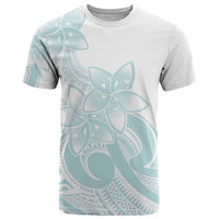 Polynesian Tribal Plumeria Lotu Tamaiti T Shirt Pastel Cyan LT9 Cyan - Polynesian Pride