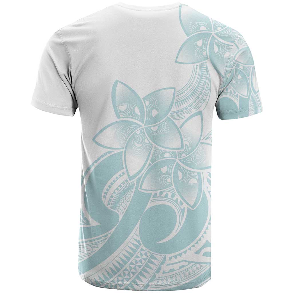 Polynesian Tribal Plumeria Lotu Tamaiti T Shirt Pastel Cyan LT9 - Polynesian Pride