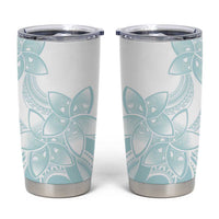 Polynesian Tribal Plumeria Lotu Tamaiti Tumbler Cup Pastel Cyan LT9 Cyan - Polynesian Pride