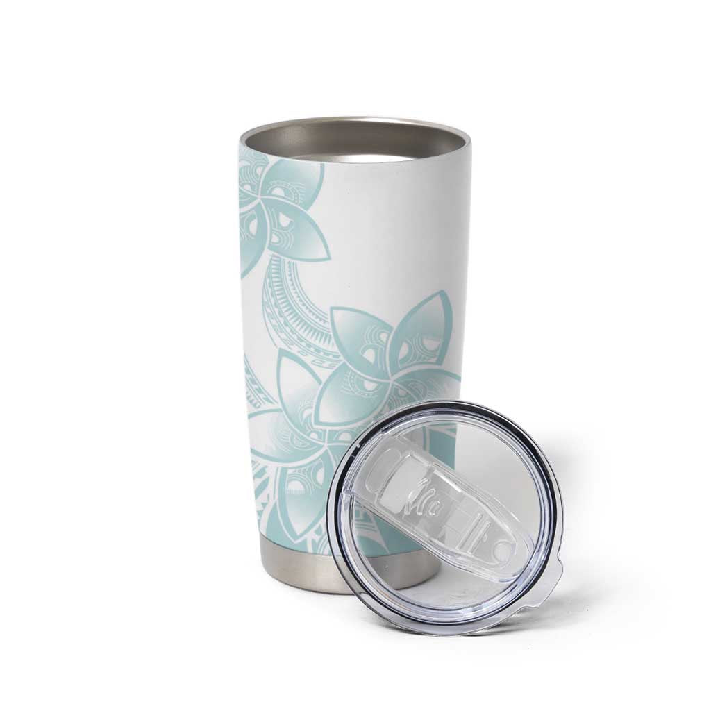 Polynesian Tribal Plumeria Lotu Tamaiti Tumbler Cup Pastel Cyan LT9 - Polynesian Pride