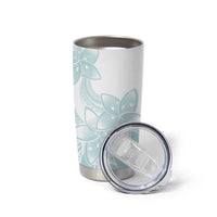 Polynesian Tribal Plumeria Lotu Tamaiti Tumbler Cup Pastel Cyan LT9 - Polynesian Pride