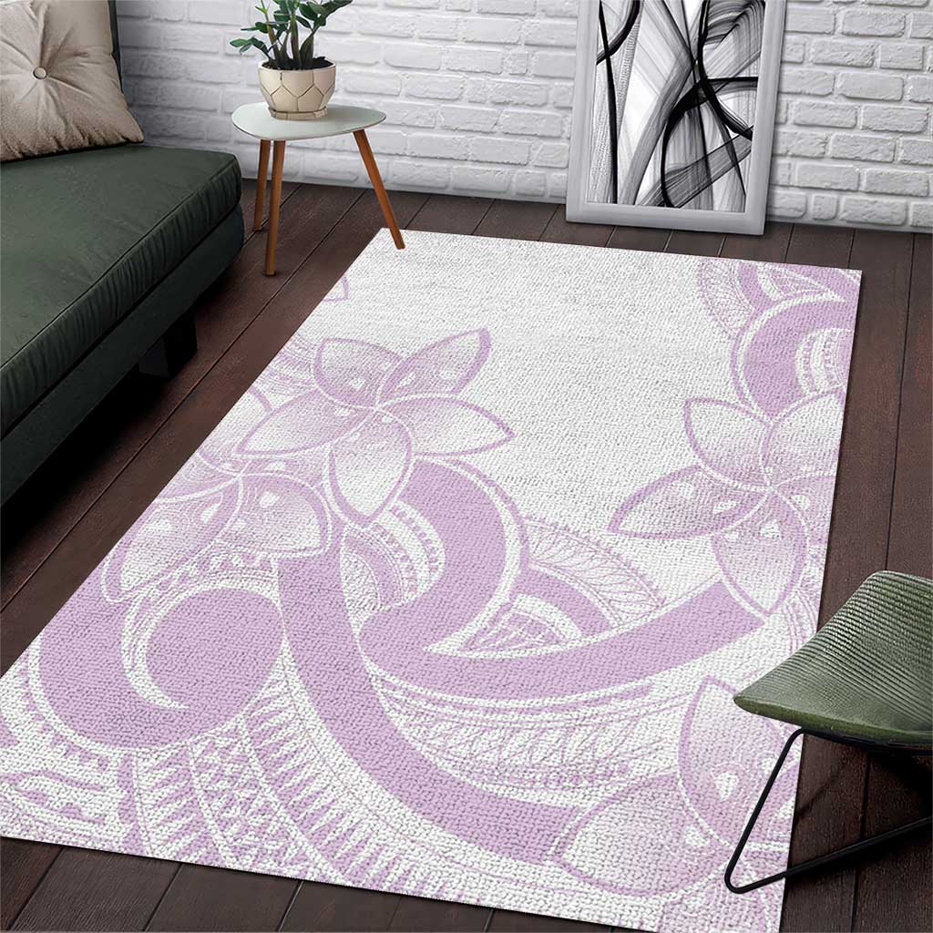 Polynesian Tribal Plumeria Lotu Tamaiti Area Rug Pastel Mauve LT9 Mauve - Polynesian Pride