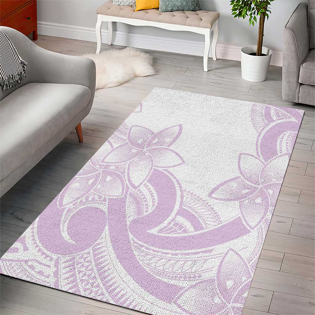 Polynesian Tribal Plumeria Lotu Tamaiti Area Rug Pastel Mauve LT9 - Polynesian Pride