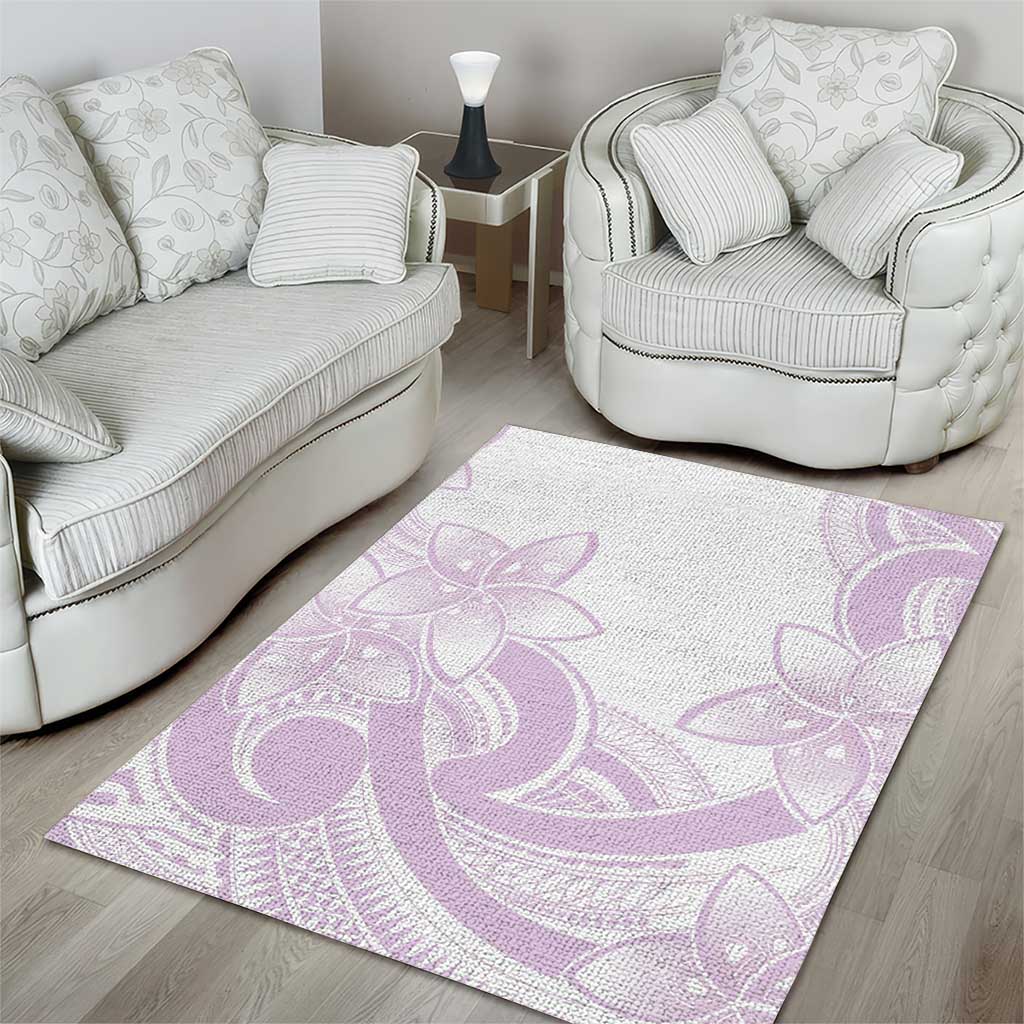 Polynesian Tribal Plumeria Lotu Tamaiti Area Rug Pastel Mauve LT9 - Polynesian Pride