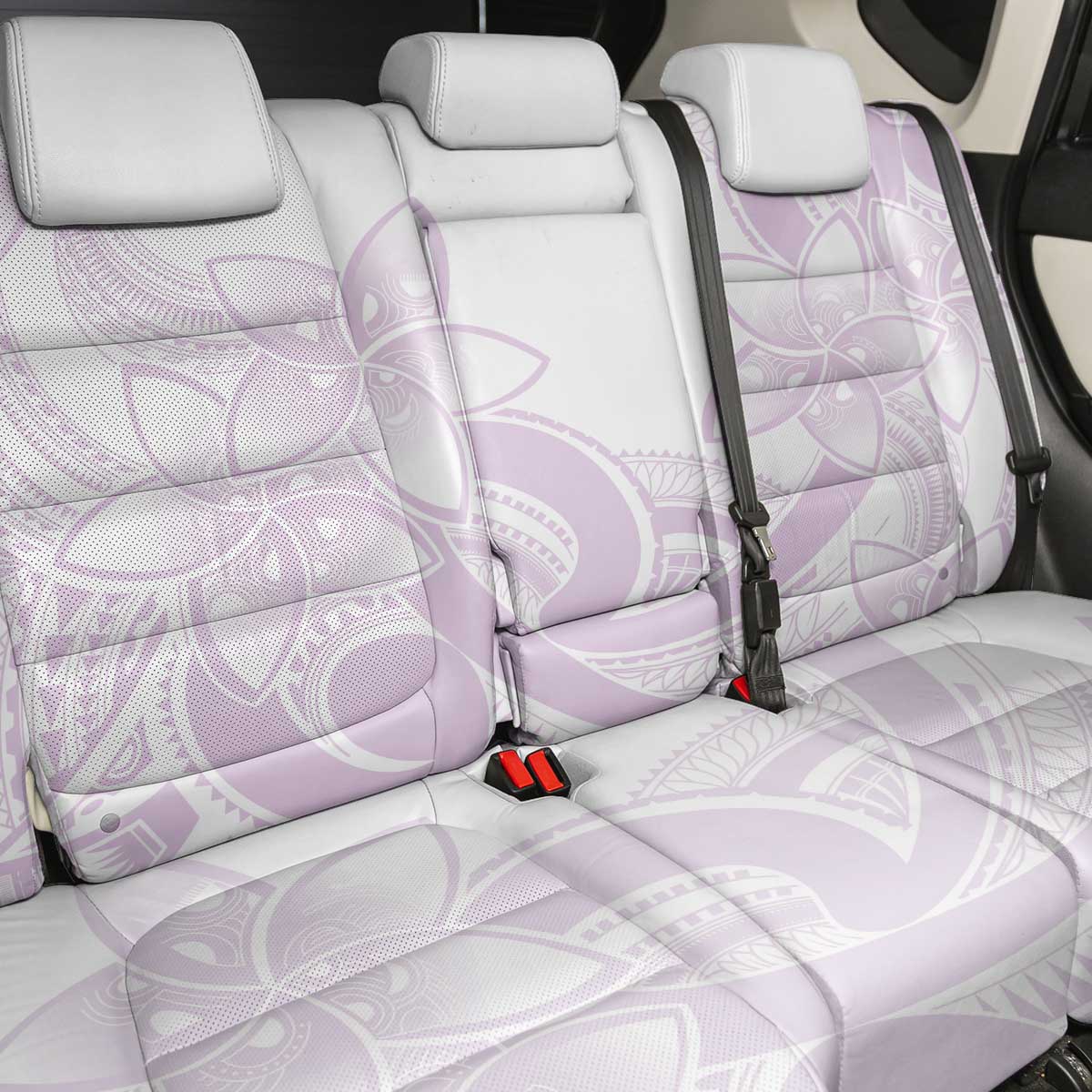 Polynesian Tribal Plumeria Lotu Tamaiti Back Car Seat Cover Pastel Mauve LT9 - Polynesian Pride