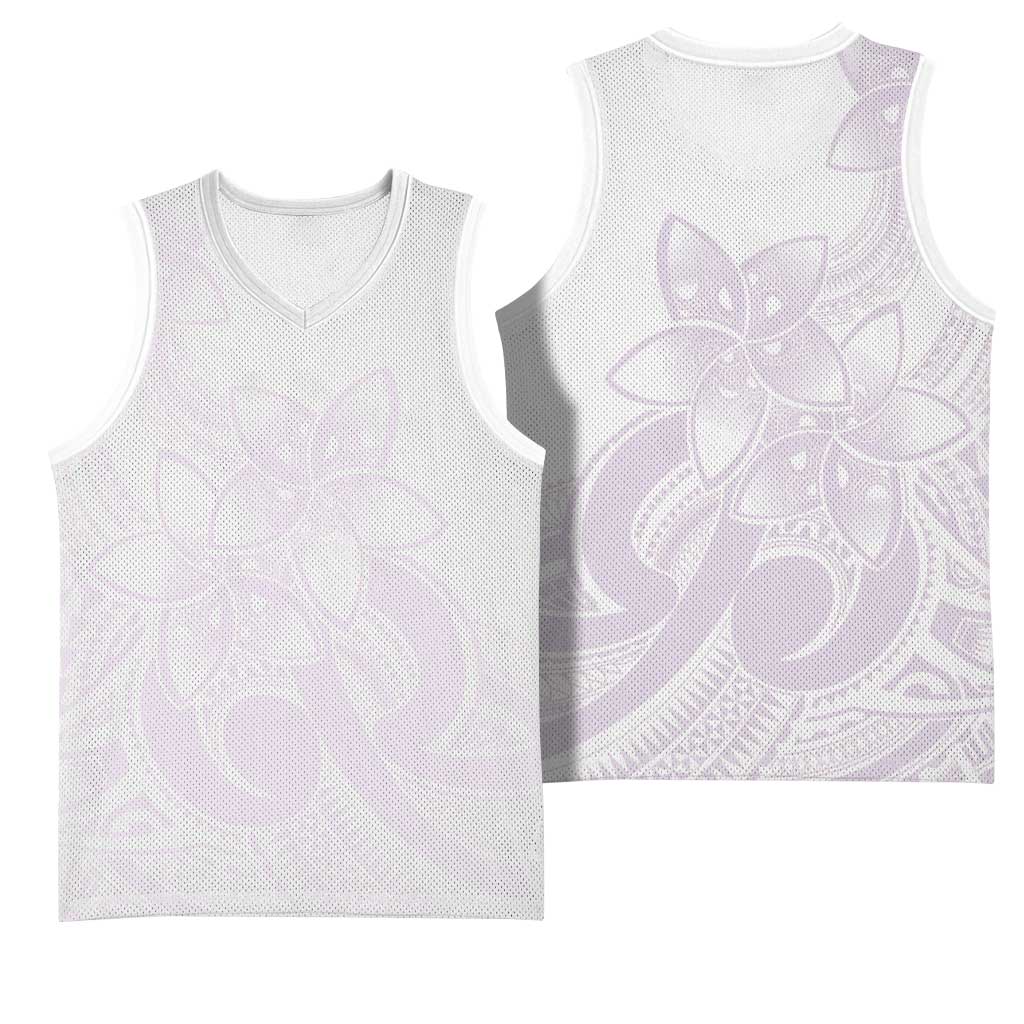 Polynesian Tribal Plumeria Lotu Tamaiti Basketball Jersey Pastel Mauve LT9 - Polynesian Pride
