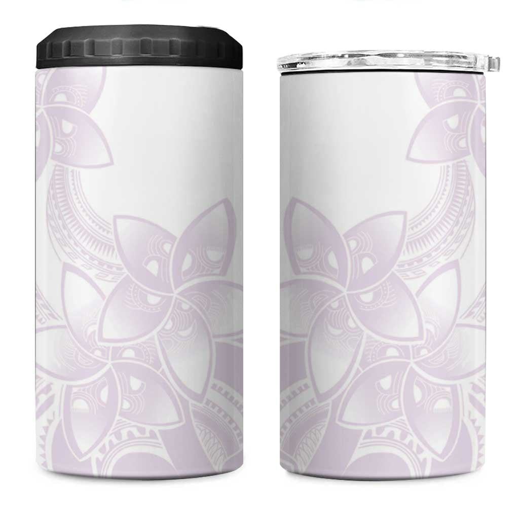 Polynesian Tribal Plumeria Lotu Tamaiti 4 in 1 Can Cooler Tumbler Pastel Mauve LT9 One Size: 16 oz Mauve - Polynesian Pride