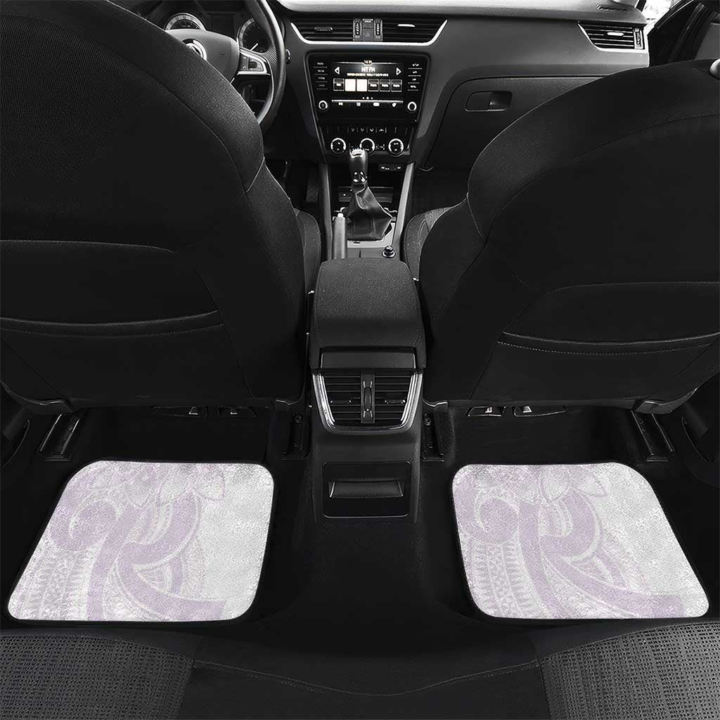 Polynesian Tribal Plumeria Lotu Tamaiti Car Mats Pastel Mauve LT9 Set 2pcs - Back Mauve - Polynesian Pride