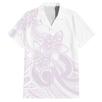 Polynesian Tribal Plumeria Lotu Tamaiti Family Matching Off Shoulder Maxi Dress and Hawaiian Shirt Pastel Mauve LT9 Dad's Shirt - Short Sleeve Mauve - Polynesian Pride