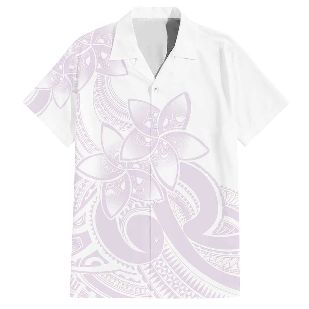Polynesian Tribal Plumeria Lotu Tamaiti Family Matching Summer Maxi Dress and Hawaiian Shirt Pastel Mauve LT9 Dad's Shirt - Short Sleeve Mauve - Polynesian Pride
