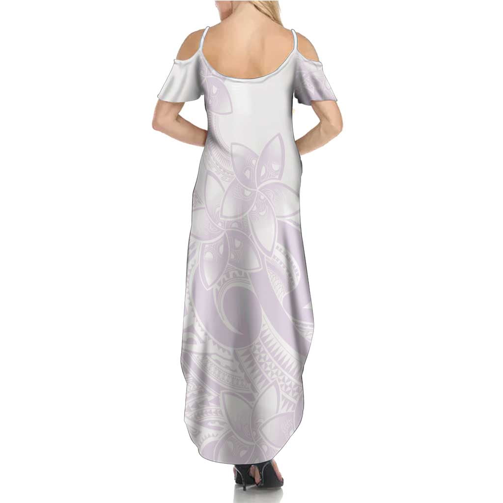 Polynesian Tribal Plumeria Lotu Tamaiti Family Matching Summer Maxi Dress and Hawaiian Shirt Pastel Mauve LT9 - Polynesian Pride