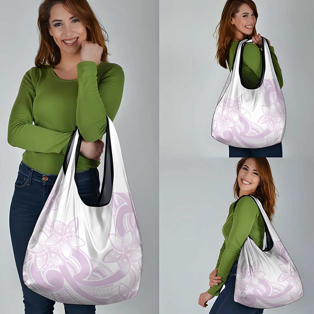 Polynesian Tribal Plumeria Lotu Tamaiti Grocery Bag Pastel Mauve LT9 - Polynesian Pride
