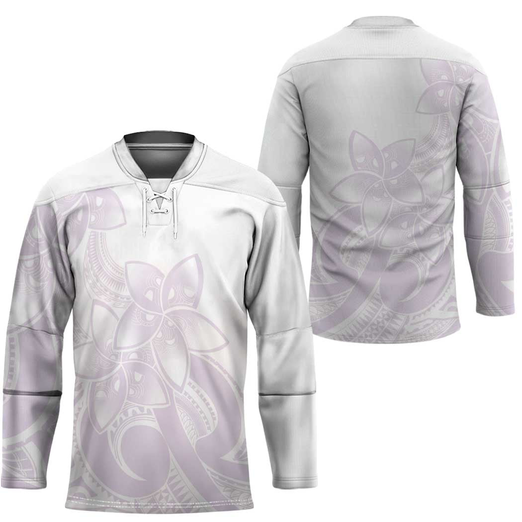 Polynesian Tribal Plumeria Lotu Tamaiti Hockey Jersey Pastel Mauve LT9 - Polynesian Pride