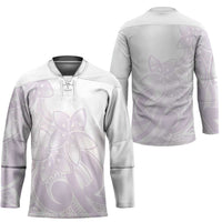 Polynesian Tribal Plumeria Lotu Tamaiti Hockey Jersey Pastel Mauve LT9 - Polynesian Pride