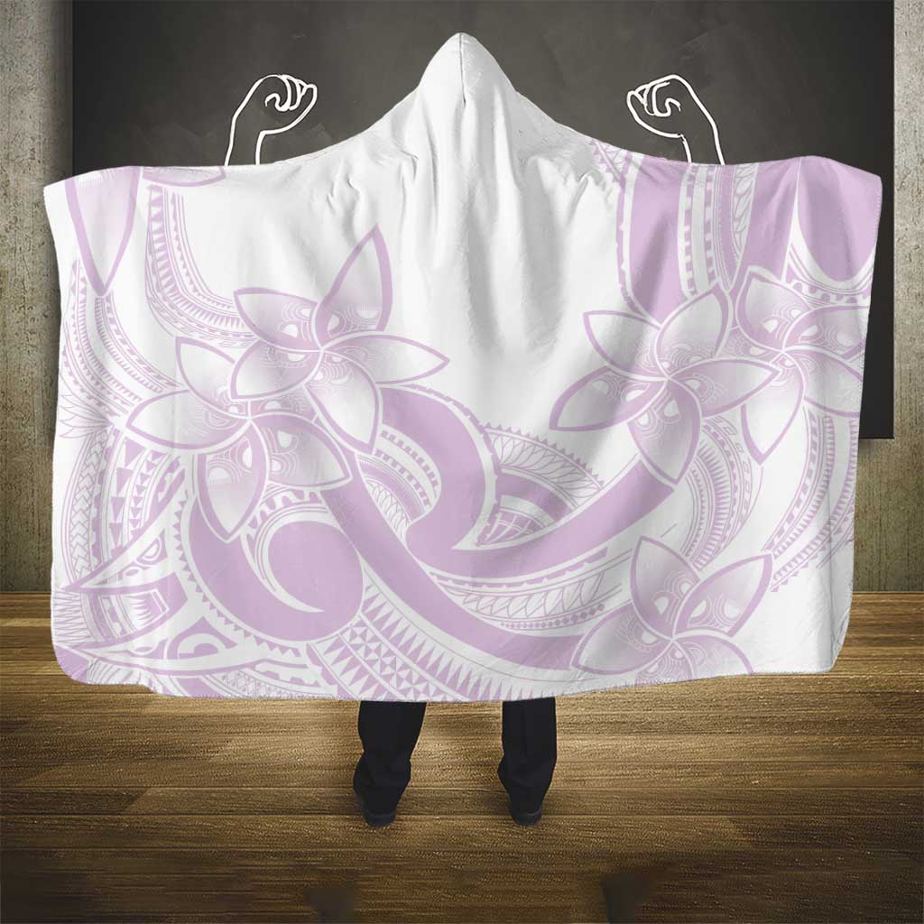 Polynesian Tribal Plumeria Lotu Tamaiti Hooded Blanket Pastel Mauve LT9 - Polynesian Pride