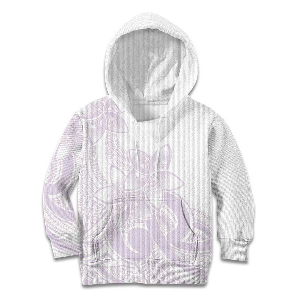 Polynesian Tribal Plumeria Lotu Tamaiti Kid Hoodie Pastel Mauve LT9 Hoodie Mauve - Polynesian Pride