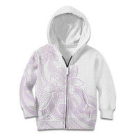 Polynesian Tribal Plumeria Lotu Tamaiti Kid Hoodie Pastel Mauve LT9 Zip Hoodie Mauve - Polynesian Pride