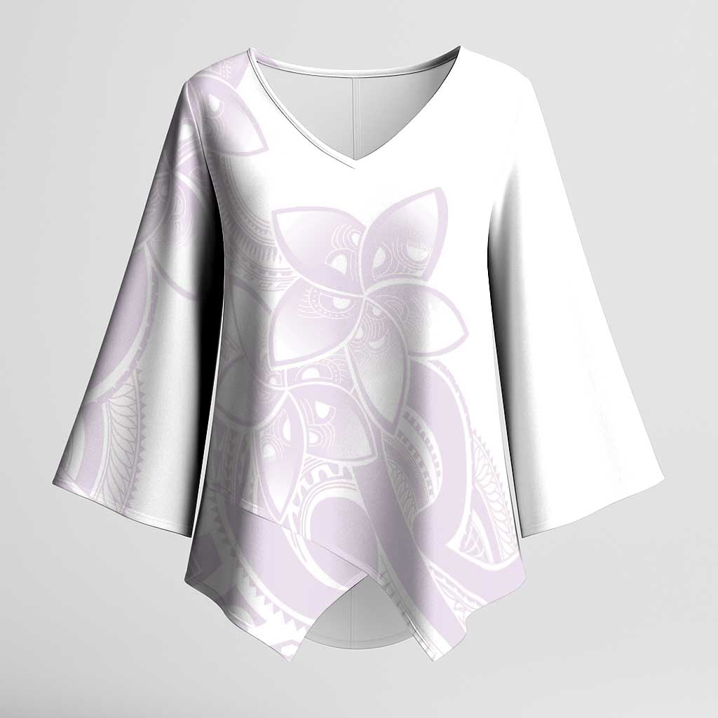 Polynesian Tribal Plumeria Lotu Tamaiti Kimono Sleeve Blouse Pastel Mauve LT9 Female Mauve - Polynesian Pride
