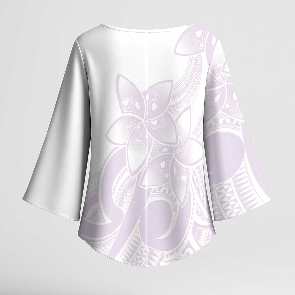 Polynesian Tribal Plumeria Lotu Tamaiti Kimono Sleeve Blouse Pastel Mauve LT9 - Polynesian Pride